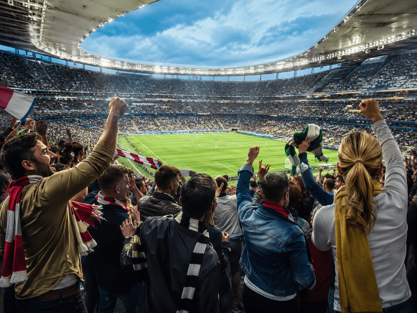 FIFA世界盃現場觀賽旅程中的滿場球迷與足球場